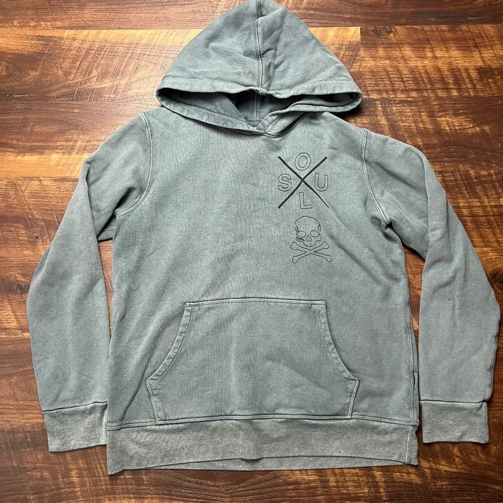 SoulCycle Men's Pullover Hoodie Sweater Vintage Washed Gray Size L